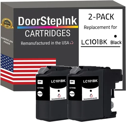DoorStepInk LC101 Cartucho de tinta remanufacturado negro de repuesto para Brother LC101 – Compatible con Brother DCP-J152W,