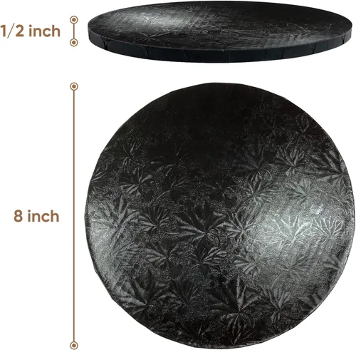 Miniatura 2 de Cakebon Tablas redondas para tartas – Tambores resistentes de 1/2 pulgada de grosor – Base profesional de 8 pulgadas para bordes totalmente