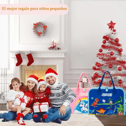 Miniatura 6 de AIXMEET Tabla Ocupada para Niños Pequeños, Juguetes Montessori, Tabla Sensorial, Libro Ocupado, Juguetes para Niños Pequeños de 3456 Años, Rosa