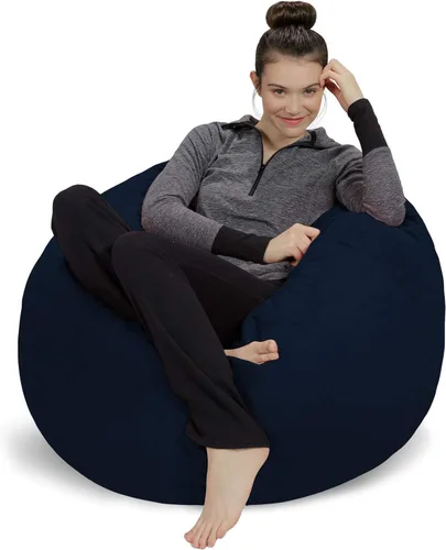 Miniatura 51 de Sofa Sack Funda para silla puff solamente, sin relleno, cómoda funda de repuesto para silla redonda, 5 pies, color carbón Carbón - Solo funda