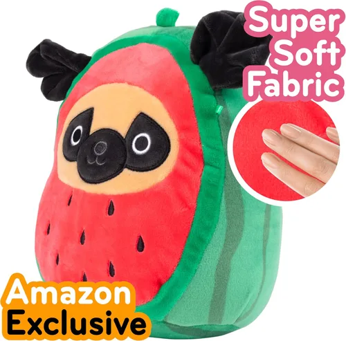 Miniatura 2 de Squishmallows - Peluche oficial de Jazwares Prince The Watermelon Pug de 8 pulgadas, juguete oficial de Jazwares para perros, ultrasuave