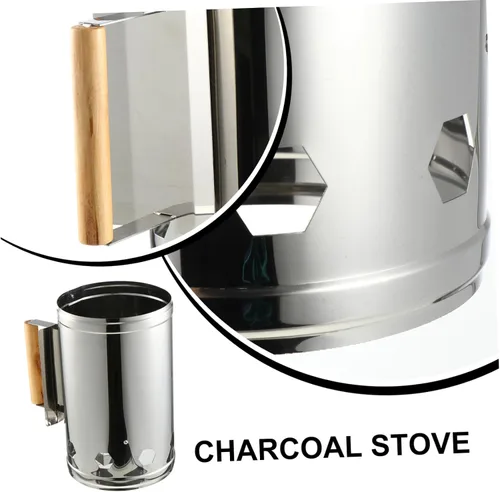 Miniatura 9 de Yardwe Accesorios de parrilla de cubo de acero inoxidable para parrilla al aire libre, accesorios de arranque de chimenea de cocina al aire libre