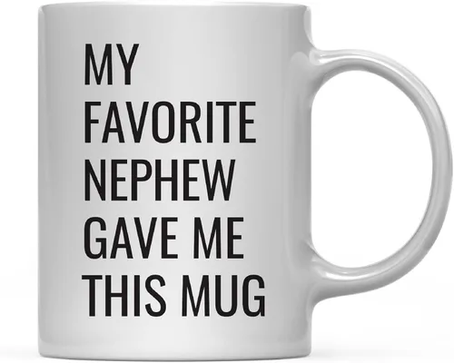 Miniatura 31 de Andaz Press Taza de café divertida de 11 onzas, regalo de broma, My Favorite Aunt Gave Me This Cup, 1 paquete, sobrino sobrino, cumpleaños, Navidad