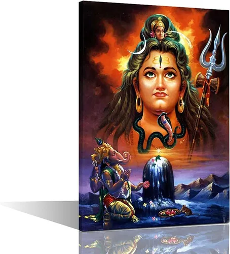 Miniatura 8 de TUMOVO Lord Ganesha - Decoración de pared Ganapati de Deidad india, cuadros impresos en lienzo, pósteres de pintura hinduismo cultural hindú