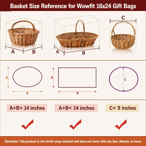 Miniatura 2 de Wowfit 10 CT Bolsas de regalo de celofán transparente de 16x24 pulgadas – Bolsas de celofán seguras para alimentos para pequeñas cestas de regalo