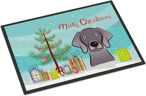 Miniatura 137 de Caroline's Treasures BB1616MAT - Tapete para puerta delantera de árbol de Navidad y sabueso afgano de 18 x 27 pulgadas, para interiores