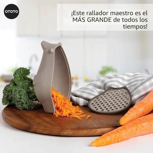 Miniatura 3 de OTOTO Rallador - Acero inoxidable, sin BPA, apto para lavavajillas, divertido gadget de cocina, rallador de verduras, lindos regalos y accesorios