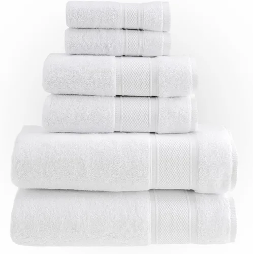HALLEY Juego de toallas de algodón turco con 2 toallas de baño, 2 toallas de mano y 2 toallas pequeñas, calidad de hotel y spa, toallas suaves, de