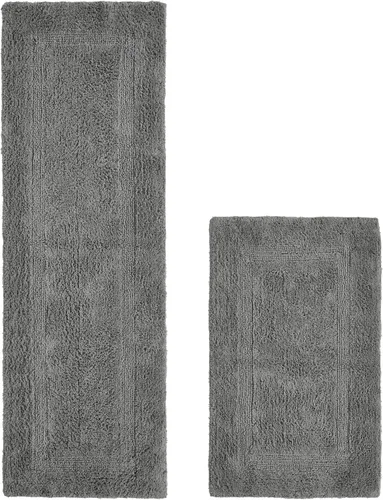 Miniatura 56 de Better Trends Alfombra de Inodoro en Forma de U Cubierta de Asiento de Inodoro de Lujo 100% Algodón Absorbente de Agua, Cubierta de Tapa Reversible