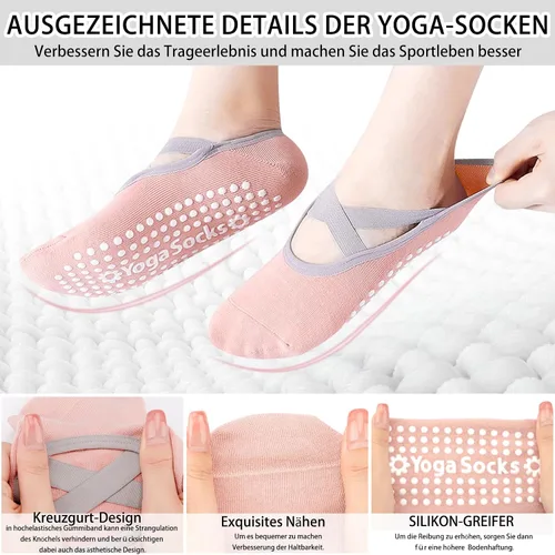 Miniatura 43 de Calcetines de yoga con agarre antideslizante para mujer, talla única, para fitness, deporte, danza de calcetines
