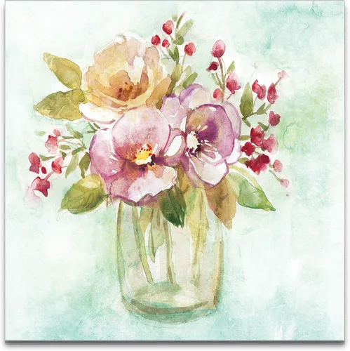 Miniatura 15 de WEXFORD HOME Cuadro Premium en Lienzo con Envoltura de Galería Floral Multicolor para Pared, Arte Abstracto Floral Romántico Moderno, Impresión