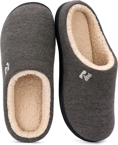 RockDove Pantuflas tipo zueco con forro de sherpa para hombre