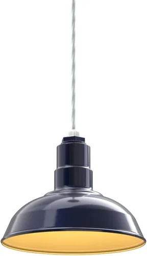 Miniatura 91 de Steel Lighting Co. El Segundo - Lámpara de granero Colgante montado en el techo Domo de 12 pulgadas Vástago de 12 pulgadas Luz de acero