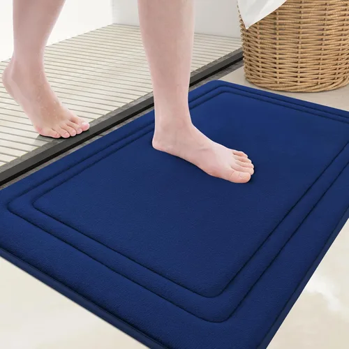 Miniatura 13 de Grandaily Alfombra de baño de espuma viscoelástica de 24 x 16 pulgadas, ultrasuave, antideslizante y absorbente, lavable a máquina, cómoda alfombra