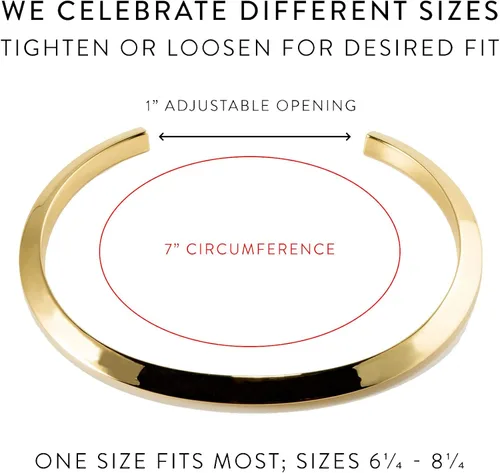 Miniatura 3 de Stella Valle Birthstone Bracelet - 18K Gold Plated Brass Cuff Bracelet with White Swarovski Crystals