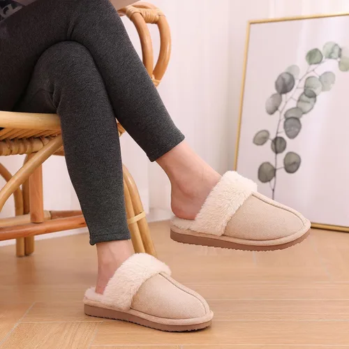 Miniatura 6 de Litfun Pantuflas mullidas de espuma viscoelástica para mujer, zapatos de invierno para interiores y exteriores