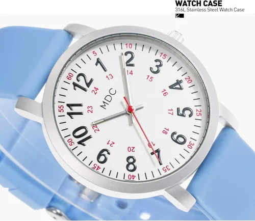 Miniatura 4 de Infantry MDC 5ATM Waterpfoof Nurse Watch for Medical Students,Doctors,Nursing Watches for Women with Second Hand, Military Time, Silicone Band