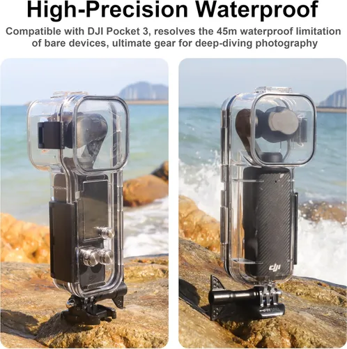Miniatura 7 de FitStill Funda de buceo impermeable compatible con DJI Osmo Pocket 3,147FT/45M carcasa protectora subacuática con soporte de montaje Pocket3 Kit