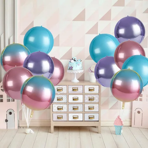 Miniatura 3 de Globos metálicos grandes de oro rosa de 15 pulgadas, paquete de 6 globos de tereftalato de polietileno, guirnalda de globos, globos de aluminio