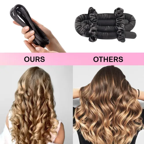 Miniatura 5 de Lanzhire Diadema Rizadora Nocturna para Rizos sin Calor, Varilla sin Calor para Cabello Largo y Corto (Rosa Tie Dye)