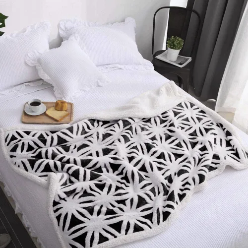 Miniatura 7 de LOMAO – Manta de vellón sherpa, suave y mullida de doble faz para sillón, sofá o cama (negro, 51 x 63 pulgadas)