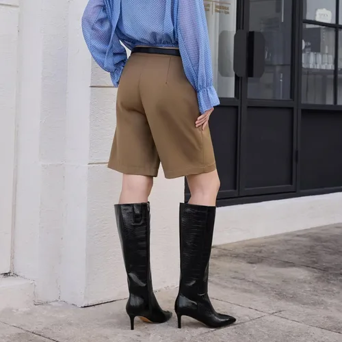 Miniatura 25 de wetkiss Botas altas hasta la rodilla para mujer, con tacón de gatito y diseño de punta puntiaguda, clásicas y sexys