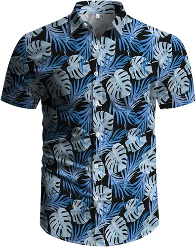 Miniatura 20 de RPOVIG Conjunto de playa a juego con camisas y pantalones cortos para hombre, ropa floral hawaiana para festival, conjuntos de 2 piezas con sombrero