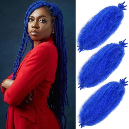Miniatura 24 de Cabello afro elástico y trenzado de 30 pulgadas 2 paquetes, cabello preesponjado y trenzado elástico pre-estirado para extensiones de cabello suave