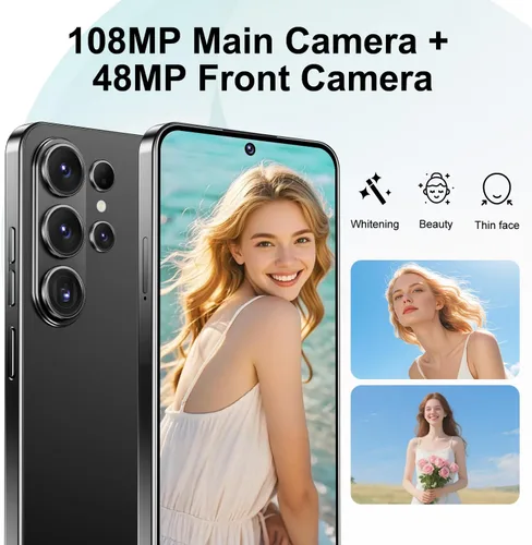 Miniatura 6 de Teléfono desbloqueado I26 Ultra Android Phone 10-core 12GB+512GB Teléfono celular 7 pulgadas Pantalla HD Teléfono móvil 108MP+48MP Cámara 6800 mAh