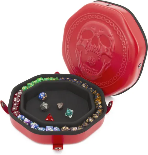 Miniatura 10 de CASEMATIX Bandeja de dados y estuche de almacenamiento de dados para hasta 115 dados RPG - Bandeja de dados para lanzar con broches magnéticos