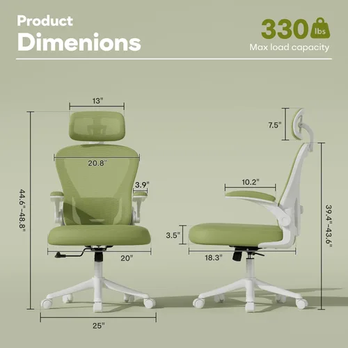 Miniatura 2 de SeekFancy Silla de oficina ergonómica M903, silla de escritorio para computadora con ruedas, silla de oficina de malla con respaldo alto con soporte