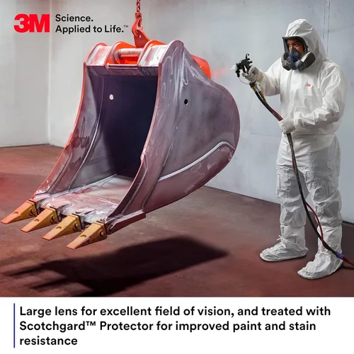 Miniatura 3 de 3M Secure Click Respirador reutilizable de cara completa con lente grande, diafragma de habla y comprobación de sellado de botón, FF-803