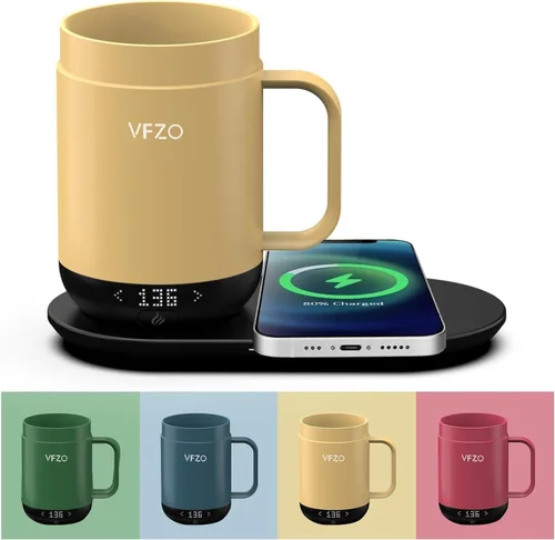 Miniatura 12 de Taza inteligente con control de temperatura, taza de café autocalentable con pantalla LED, vida útil de la batería de 180 minutos - Calienta hasta