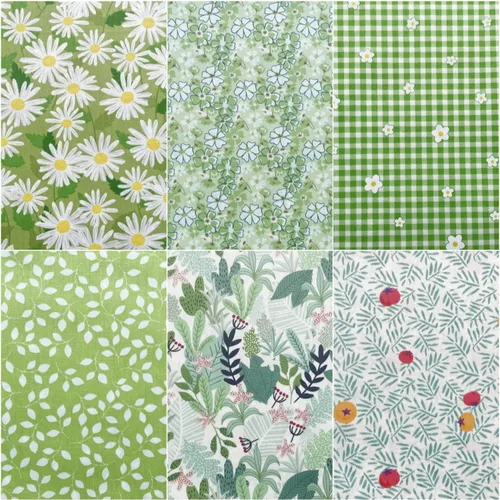 Miniatura 2 de DMFR - Paquetes de dijes verdes primaverales para acolchar de 5 pulgadas, 42 unidades, cuadrados de tela 100% algodón de 5 x 5, cuadrados