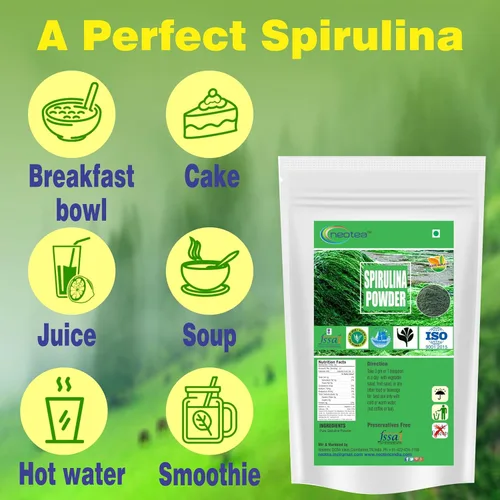 Miniatura 2 de neotea Polvo de espirulina orgánica Suplemento superalimento denso en nutrientes Rico en proteínas, vitaminas y antioxidantes Apoyo