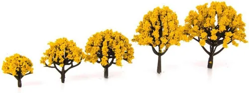 Miniatura 7 de 20 piezas de árboles modelo de plástico falsos árboles de tren paisaje ferroviario para bricolaje micro paisaje bonsái 3CM-8CM (naranja)