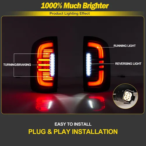 Miniatura 3 de Luces traseras para Chevy Colorado 2015-2022 - Luces traseras LED completas estilo tubo para lámparas de freno de Colorado 15-22, lente negro