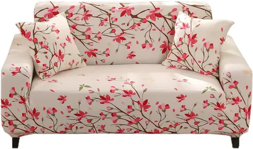 Miniatura 14 de Funda estampada para sofá, funda elástica para sofá, protector de sofá para sofá de 3 plazas, funda elástica para sofá con 1 funda de almohada