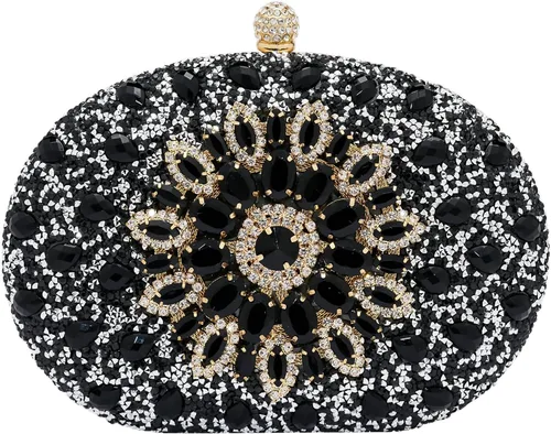 Miniatura 5 de SH Bolsos de mano para mujer, bolso formal de noche con diamantes de imitación, bolsos brillantes para boda, fiesta, cóctel, baile de graduación