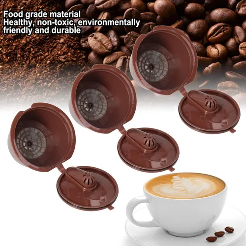 Miniatura 3 de Juego de cápsulas de café reutilizables para Dolce Gusto, recargable, fácil de, gran herramienta para cafetera (1.7-3.4 fl oz)