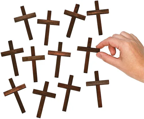 Cruces de madera en miniatura, juego de 12 unidades, mide 3 pulgadas, escuela dominical, recaudación de fondos de iglesia, recuerdos, bautizos,