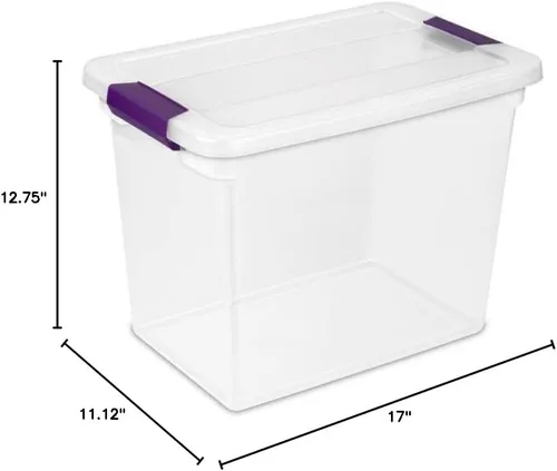 Caja de almacenamiento Clear View Latch, 27 cuartos de galón.
