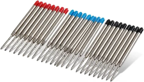Miniatura 15 de Paquete de 20 repuestos de bolígrafo compatibles con TikiPen Black and Blue Parker. Tinta alemana de escritura suave y punta media de 0.039 in