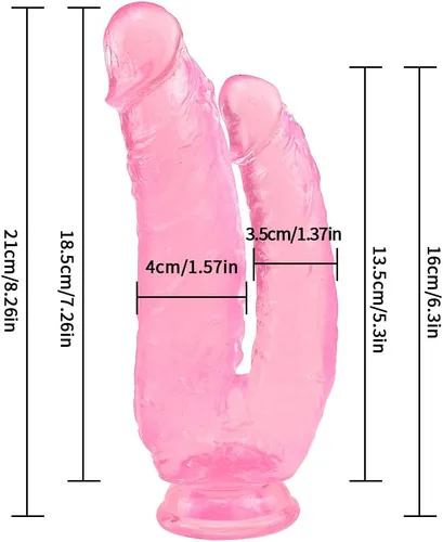 Miniatura 2 de Doble pene realista de silicona con fuerte ventosa para empujar manos libres, juguetes adultos 2025 para mujeres 64u765f4f