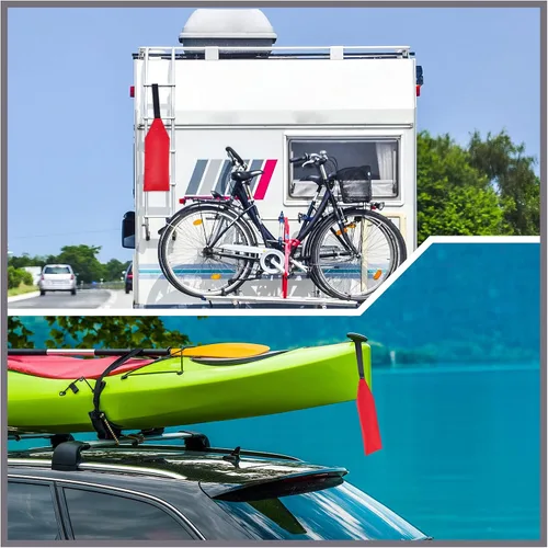 Miniatura 2 de Frienda Bandera de viaje de seguridad de 2 piezas para kayak, canoa, bandera de advertencia con cincha para kayak, SUP, remolque, canoas, camión