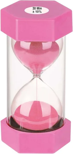 Miniatura 17 de SuLiao Temporizador de Arena de 30 Minutos: Reloj de Arena de Plástico de 30 Minutos, Extra Azul, Reloj de Arena Unificado, Temporizador de Arena