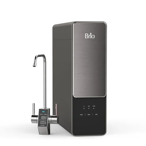 Brio AQUUS TROE800COL - Sistema de filtración de agua por ósmosis inversa, sistema de filtro de agua de ósmosis inversa de 4 etapas sin tanque para