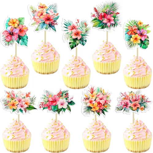 Miniatura 15 de Gyufise 10 piezas de plástico verde palmera cocos cupcakes toppers miniatura figuras de palmera decoraciones para pasteles para micro acuario