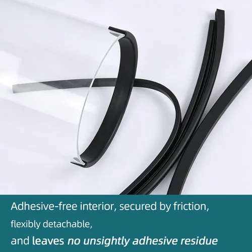 Miniatura 5 de Borde de goma negro, plástico PVC de canal U, protector de borde afilado de metal apto para 0.09 pulgadas, longitud 5 pies (4.9 ft)