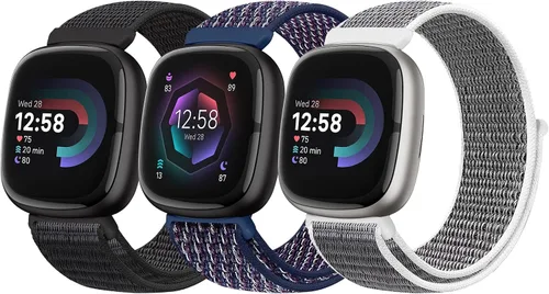 Miniatura 10 de Bcuckood Correa de nailon compatible con Fitbit Sense 2/Fitbit Sense/Fitbit Versa 4/Fitbit Versa 3 Bandas, para mujeres y hombres, correa de nailon